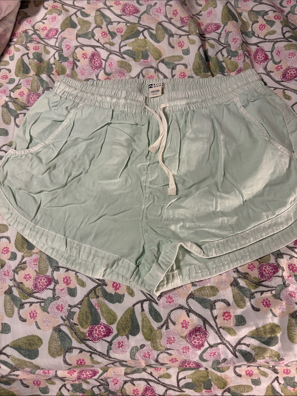 Billabong Mint Green Drawstring Athletic Shorts
